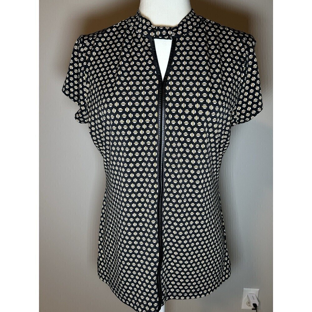 Worthington Women's Black Cap Sleeve Stretch Shirt Size Medium